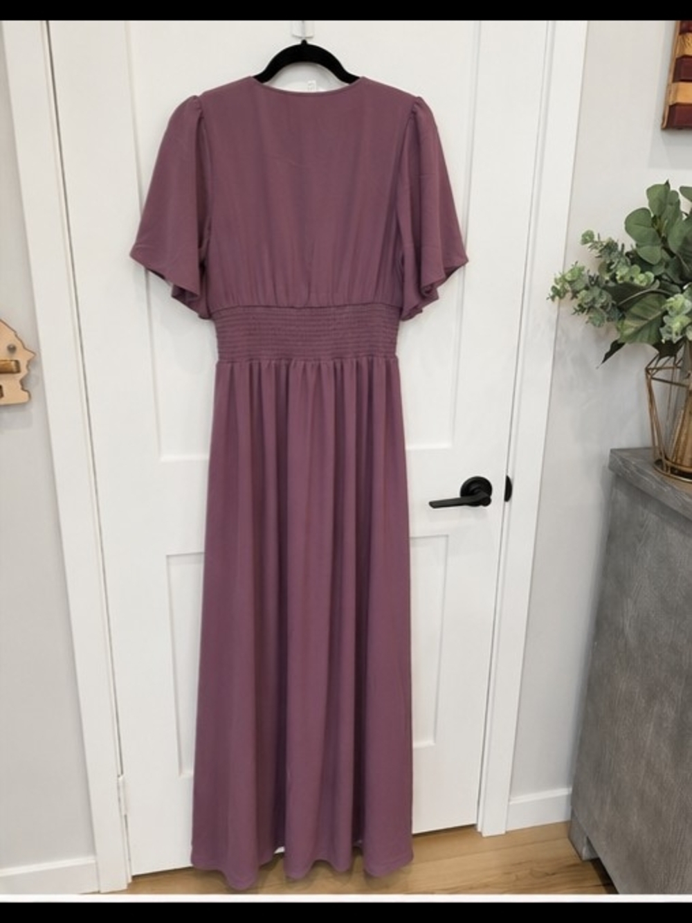 Baltic Born Dusty Mauve Flutter Sleeve Maxi Dress - Picture 3 of 7